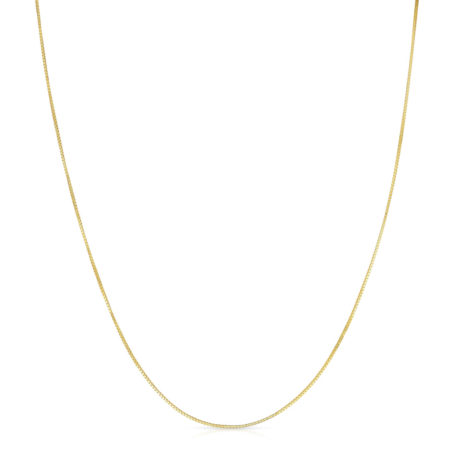 14k Fine gold Box Chain Necklace (0.7 mm)