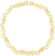 Load image into Gallery viewer, Floreo 14k Fine Gold Stampato Heart Charm and Link Bracelet
