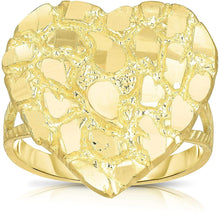 Load image into Gallery viewer, Floreo 10k Yellow Gold Small or Large Heart Nugget Ring
