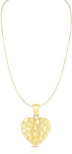 Load image into Gallery viewer, Floreo 10k Yellow Gold Nugget Heart Pendant with Optional Necklace
