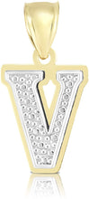 Load image into Gallery viewer, 10k Yellow and White Gold 3D Alphabet Initial A-Z Pendant
