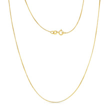 Load image into Gallery viewer, 10k Fine gold Box Chain Necklace (0.6 mm)
