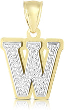 Load image into Gallery viewer, Floreo 10k Yellow and White Gold 3D Alphabet Initial A-Z Pendant
