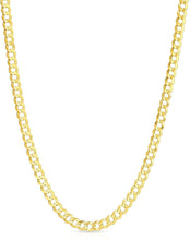 Load image into Gallery viewer, Floreo 10k Yellow Gold 5mm Mens Solid Curb Cuban Link Chain Necklace
