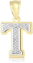 Load image into Gallery viewer, Floreo 10k Yellow and White Gold 3D Alphabet Initial A-Z Pendant
