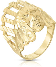 Load image into Gallery viewer, 10k Yellow Gold 20.7 Native American Indian Tribal Chief Head Ring
