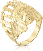 Load image into Gallery viewer, Floreo 10k Yellow Gold 20.7 Native American Indian Tribal Chief Head Ring
