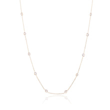 Load image into Gallery viewer, 14k Yellow Gold Cable Chain Necklace Multi-stone Gemstone Ovel and Round Shape
