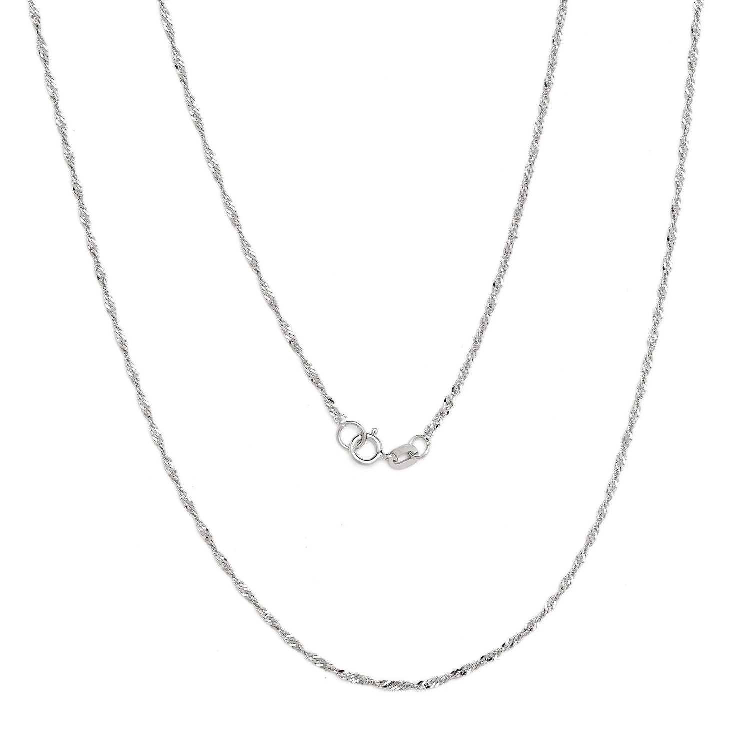 10k Fine Gold Ultra Thin Singapore Chain Necklace, 0.04 Inch (1mm)