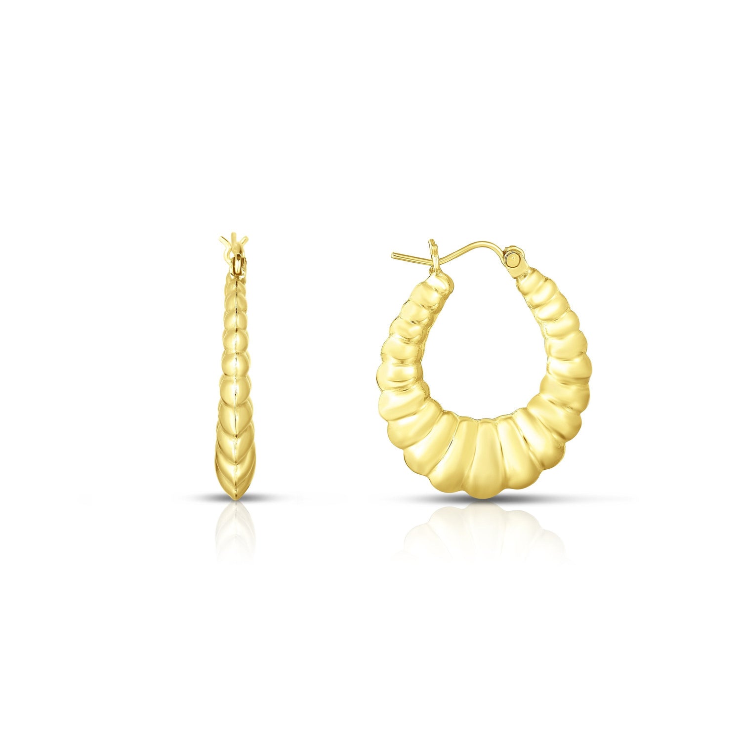 10k Yellow Gold Shrimp Hoop Earring