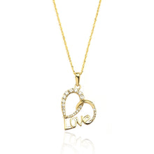 Load image into Gallery viewer, 10k Yellow Gold Heart CZ Love Pendant Necklace

