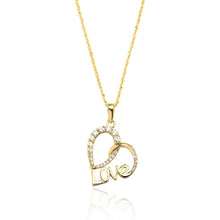 Load image into Gallery viewer, 10k Yellow Gold Heart CZ Love Pendant Necklace
