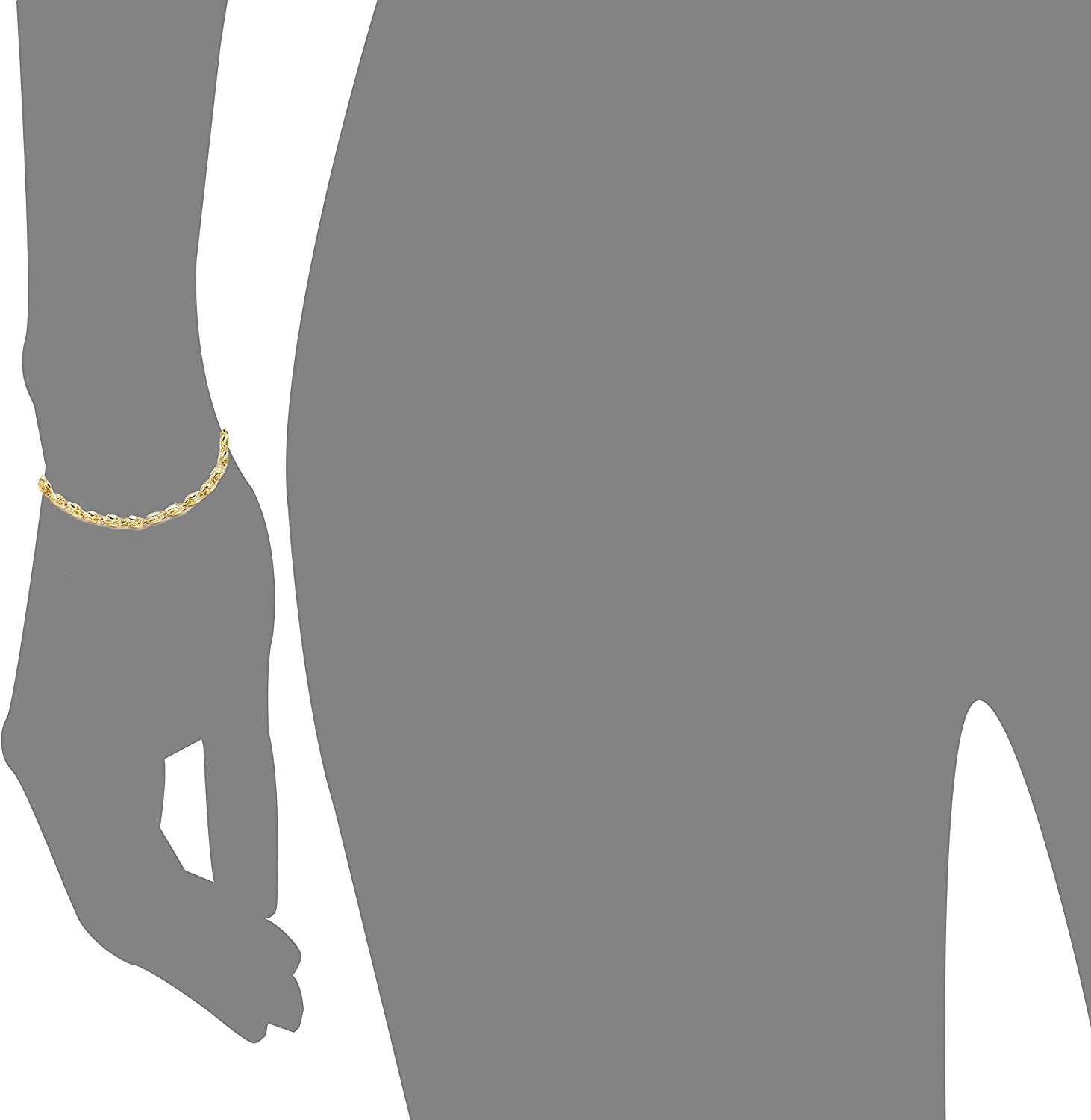 Floreo 10k Yellow Gold 3.5mm Turkish Rope Chain Bracelet and Anklet