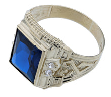 Load image into Gallery viewer, 10k Yellow Gold Blue Color Stone CZ Cubic Zirconia Ring
