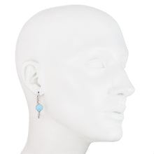 Load image into Gallery viewer, Sterling Silver Checkerboard Diamond Cut Oval hoop earrings With Colored Stone
