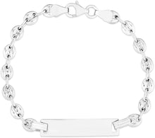 Load image into Gallery viewer, Floreo 14K Fine Gold Puffed Mariner Customized ID Bracelet for Children, 6 Inch
