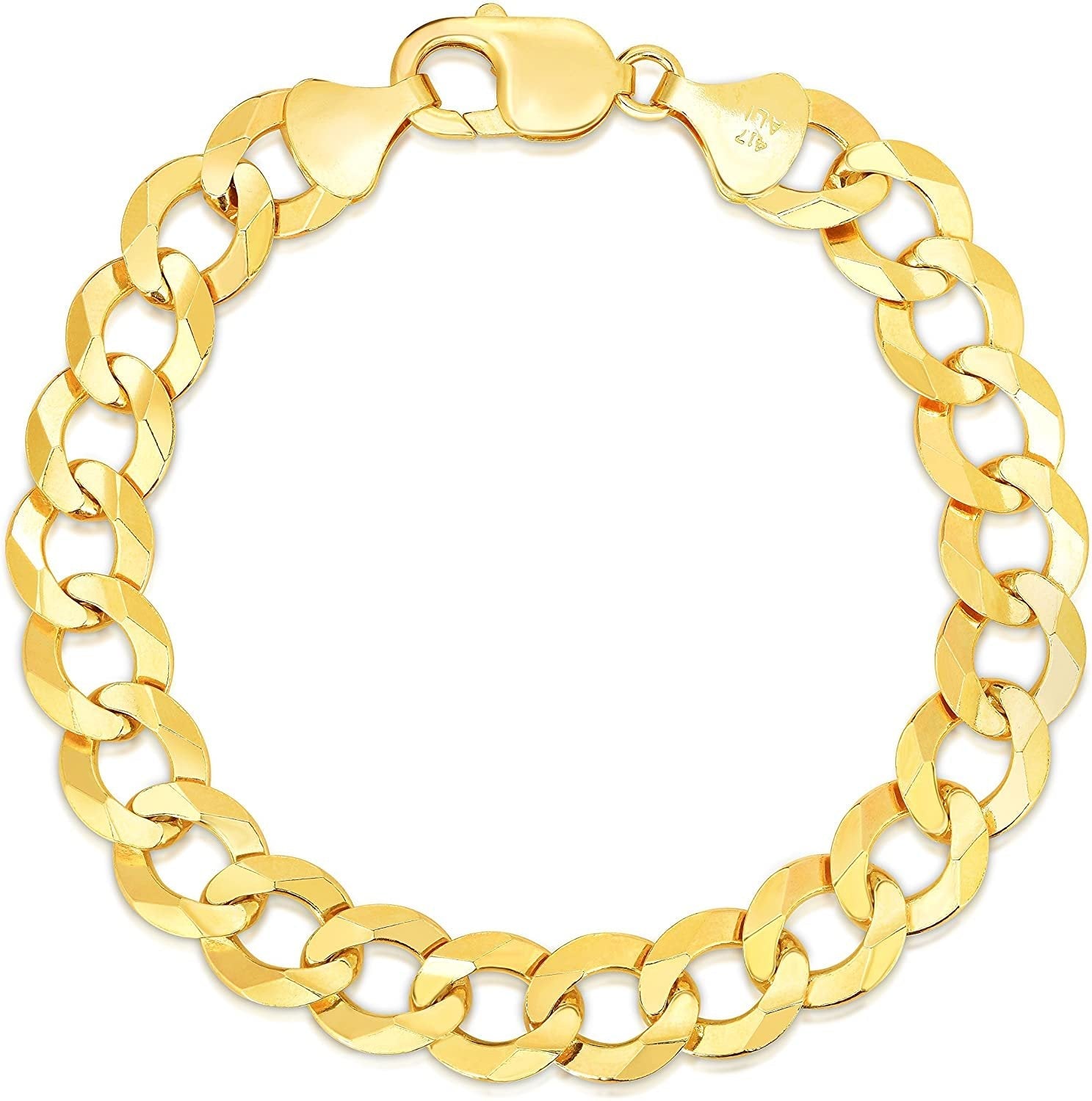 Floreo 10k Yellow Gold 11.5 Solid Curb Cuban Bracelet and Anklet