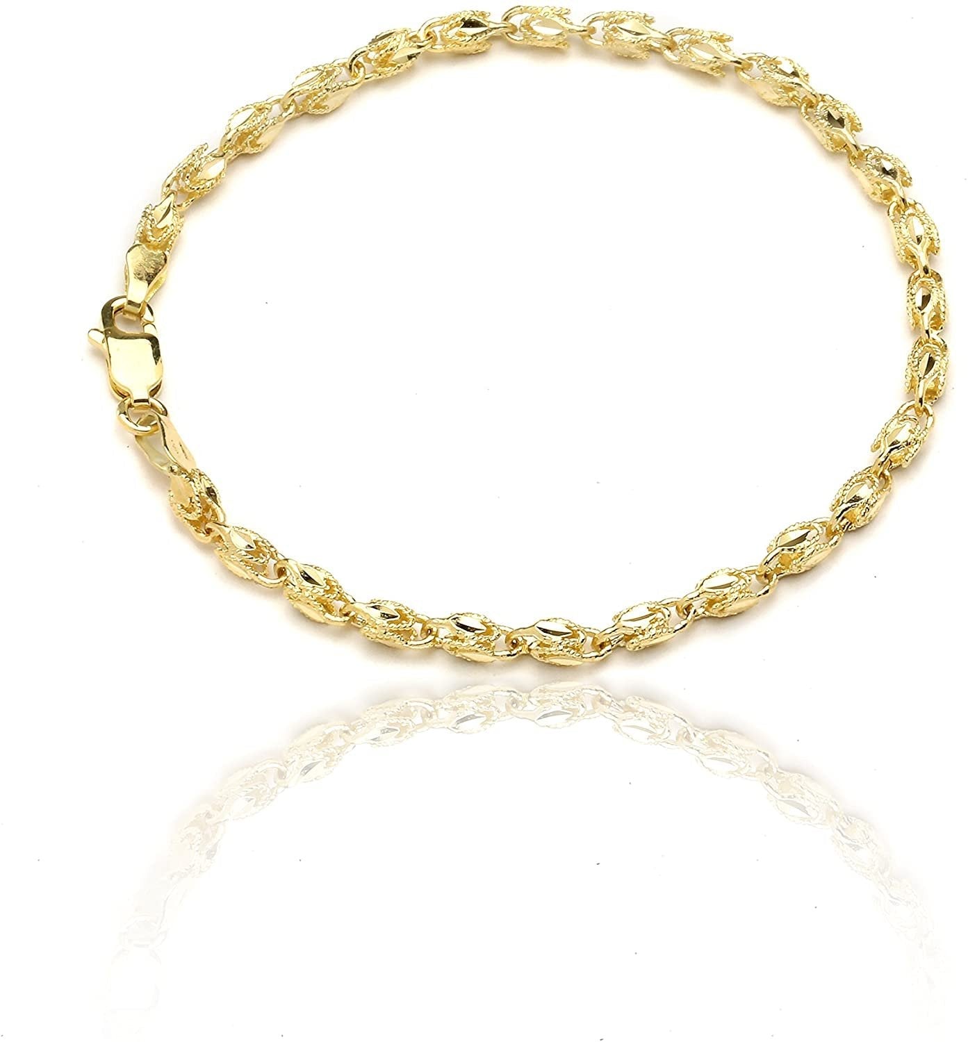 Floreo 10k Yellow Gold 2.5mm Turkish Rope Chain Bracelet and Anklet