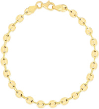 Load image into Gallery viewer, Floreo 14k Yellow Gold 6.9mm Puff Mariner Link Bracelet, 7&quot;

