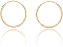 Load image into Gallery viewer, Floreo 10K Yellow Gold 1mm High Polished Endless Hoop Earring Ear Nose and Lip Cartilage for women and girls
