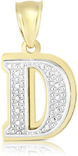 Load image into Gallery viewer, Floreo 10k Yellow and White Gold 3D Alphabet Initial A-Z Pendant
