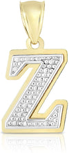 Load image into Gallery viewer, Floreo 10k Yellow and White Gold 3D Alphabet Initial A-Z Pendant
