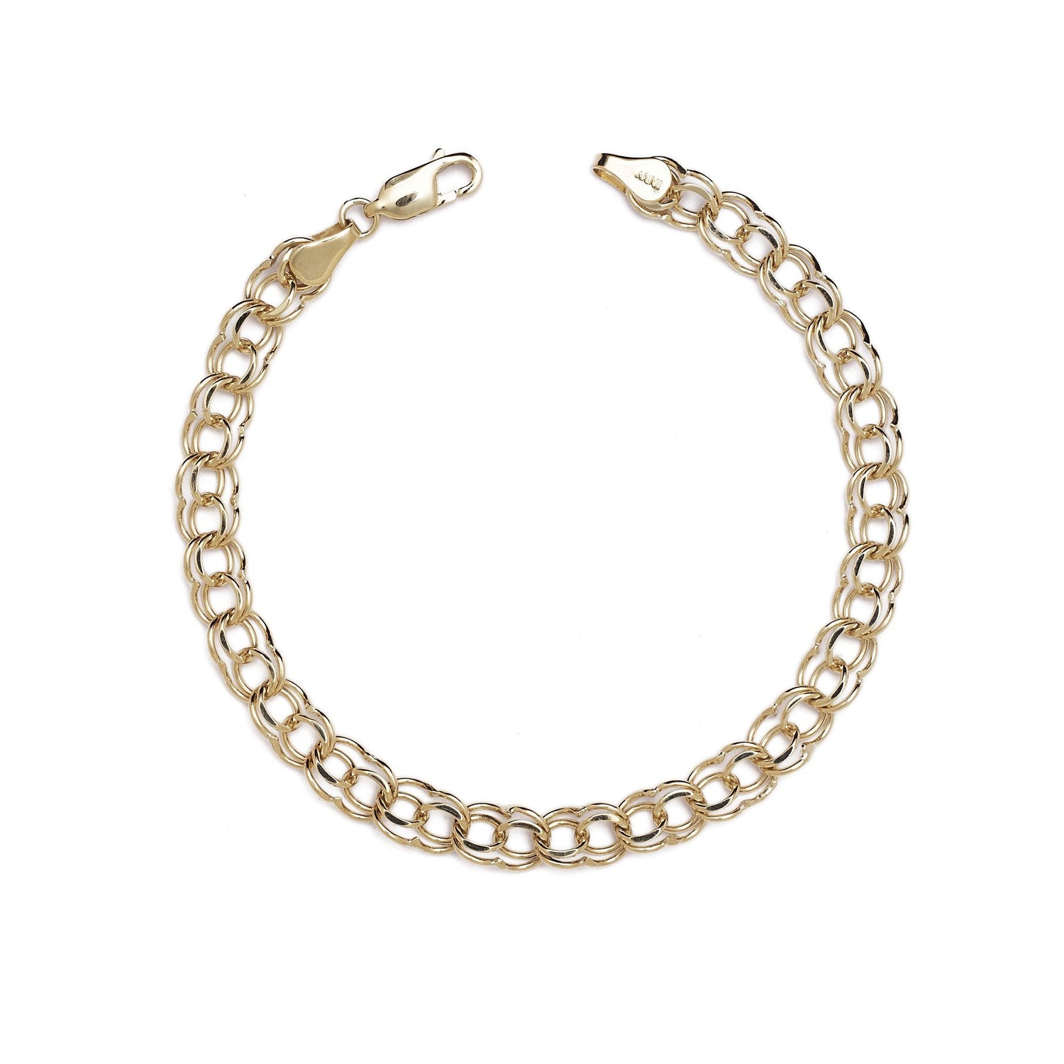 10k Yellow Gold High Polished Solid Charm Bracelet (0.22