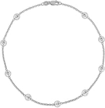 Load image into Gallery viewer, Floreo 14k Fine Gold Cubic Zirconia Cable Link Anklet, 10” (Yellow, White or Rose Gold)
