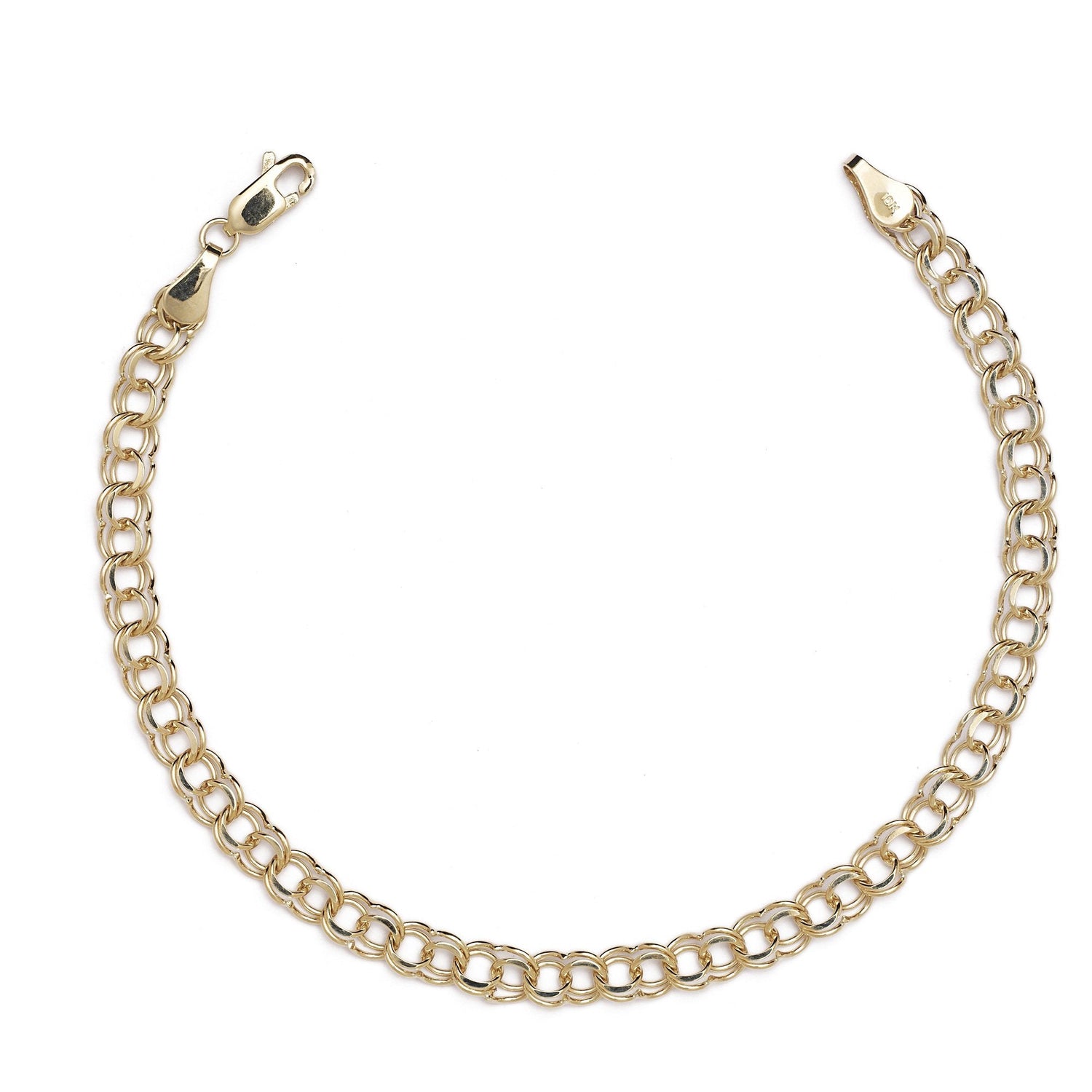 10k Yellow Gold High Polished Solid Charm Bracelet (0.2