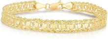 Load image into Gallery viewer, Floreo 10k Yellow Gold Mirror Heart Charm Double Link and Rope Bracelet
