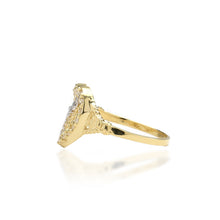 Load image into Gallery viewer, 10k Yellow Gold Romantic &quot;Love&quot; Heart Ring with Cubic Zirconia Stones for Women
