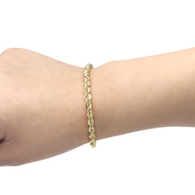Load image into Gallery viewer, 10k Yellow Gold Hollow Rope Chain Bracelet and Anklet, 4mm (0.16&quot;)
