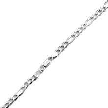 Load image into Gallery viewer, Sterling Silver Rhodium Plated Italian Solid Figaro Chain Necklace, 4.4mm
