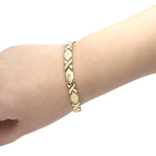 Load image into Gallery viewer, 10k Fine Gold Stampato Xoxo Friendship Hugs and Kisses Chain Bracelet
