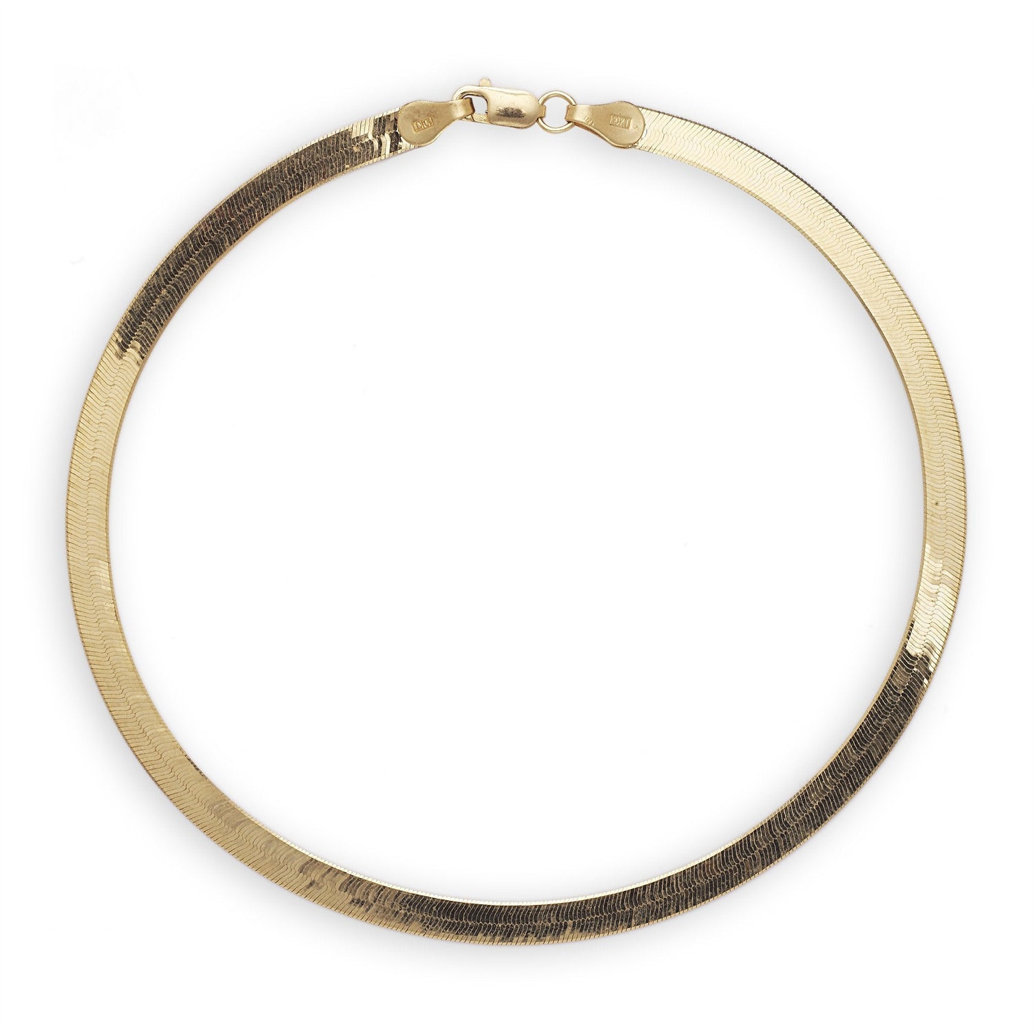 10k Yellow Gold Super Flexible Silky Herringbone Chain Bracelet, 0.24 Inch,  6mm