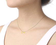 Load image into Gallery viewer, 14k Yellow Gold 16 - 18 inch Extendable Double Heart Love Charm Pendant Necklace
