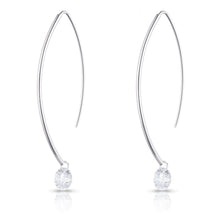 Load image into Gallery viewer, Sterling Silver Hanging Cubic Zirconia Earring
