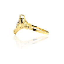 Load image into Gallery viewer, 10k Yellow Gold &quot;I Love You&quot; Heart Ring with Cubic Zirconia Stones for Women
