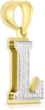 Load image into Gallery viewer, Floreo 10k Yellow and White Gold 3D Alphabet Initial A-Z Pendant
