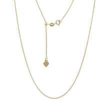 Load image into Gallery viewer, 10k Fine Gold Adjustable Solid Rope Chain Necklace with Small Heart Charm, 24&quot;
