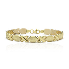 Load image into Gallery viewer, 10k Fine Gold Stampato Xoxo Friendship Hugs and Kisses Chain Bracelet
