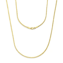 Load image into Gallery viewer, 10k Yellow Gold Hollow Rope Chain Necklace with Lobster Claw Clasp, 2mm
