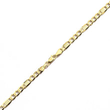 Load image into Gallery viewer, 10k Yellow Gold Hollow Bar Figaro Chain Bracelet and Anklet for Women / Men, 5mm

