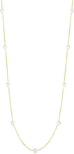 Load image into Gallery viewer, Floreo 14k Yellow Gold Cultured Pearl Station Chain Necklace

