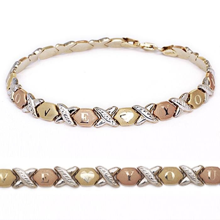 10k Fine Gold Stampato Xoxo Hugs and Kisses 