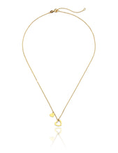 Load image into Gallery viewer, 14k Yellow Gold 16 - 18 inch Extendable Double Heart Love Charm Pendant Necklace
