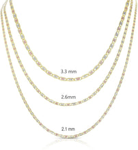 Load image into Gallery viewer, Floreo 10k Tri Color Gold Diamond Cut 2.6mm Valentino Chain Necklace
