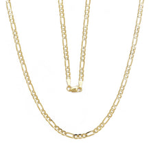Load image into Gallery viewer, 10k Fine Gold Figaro Chain Necklace with Concave Look, 0.13 Inch (3.2mm)
