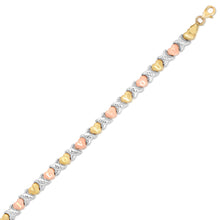Load image into Gallery viewer, 10k Fine Gold Stampato Xoxo X &amp; Heart &quot;I Love You&quot; Chain Bracelet
