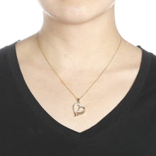 Load image into Gallery viewer, 10k Yellow Gold Heart CZ Love Pendant Necklace
